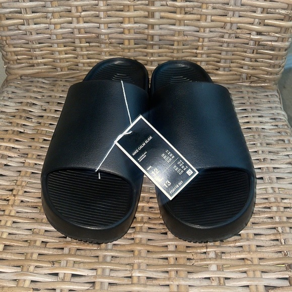 Black Nike Calm Men’s slides size 12 - Picture 2 of 7
